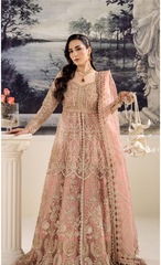 Blush Rose Embellished Bridal Ensemble with Heavy Embroidery & Dupatta