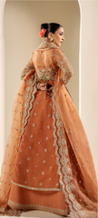 Regal Peach Embroidered Bridal Ensemble