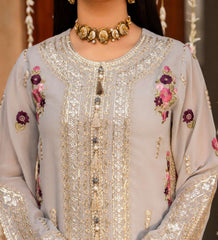 Noor Mist – Embroidered Unstitched Festive Suit with Dupatta