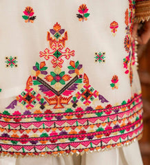 Mehrunisa Ivory – Embroidered Lawn Suit with Chiffon Dupatta