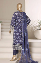 Sadabahar Signature Embroidered Stitched 3 Piece Suit - D-01 - SBD26VOL - Blue - Festive Collection