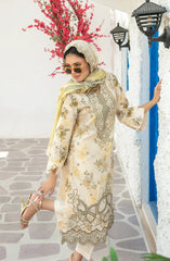 Parizah by MyTaraz Fabrics Embroidered Lawn Unstitched 3 Piece Suit - D-2726 - TF26PRZ - Yellow - Summer Collection
