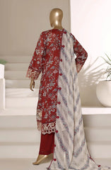 Sadabahar Signature Embroidered Stitched 3 Piece Suit - D-06 - SBD26VOL - Red - Festive Collection