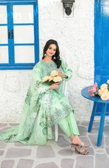 Parizah by MyTaraz Fabrics Embroidered Lawn Unstitched 3 Piece Suit - D-2727 - TF26PRZ - Sea Green - Summer Collection