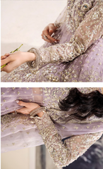 Luxury Lilac Embroidered Bridal Lehenga with Heavy Handcrafted Zari Work