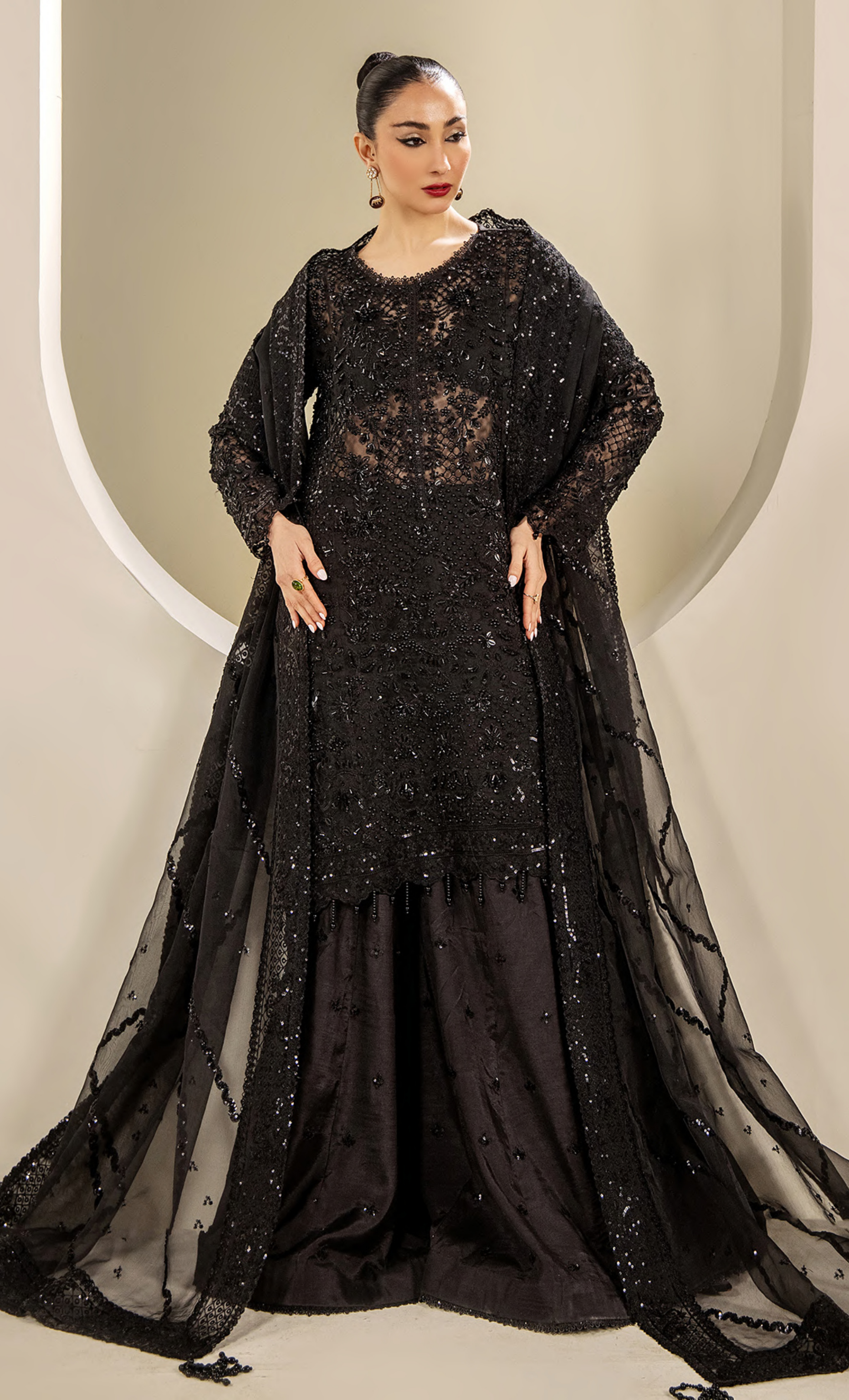 Elegant Black Embroidered Designer Suit with Luxury Handcrafted Detailing
