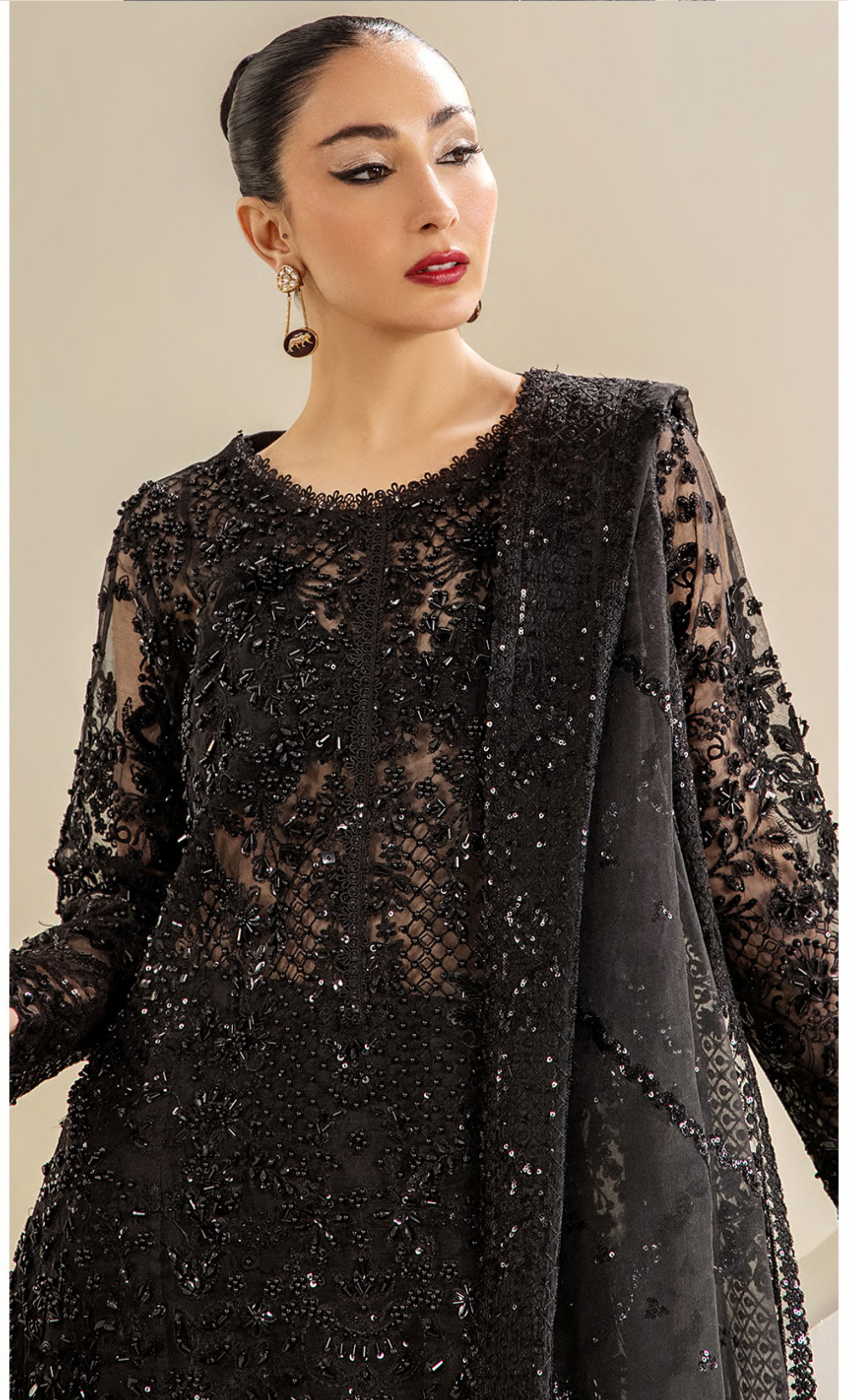 Elegant Black Embroidered Designer Suit with Luxury Handcrafted Detailing