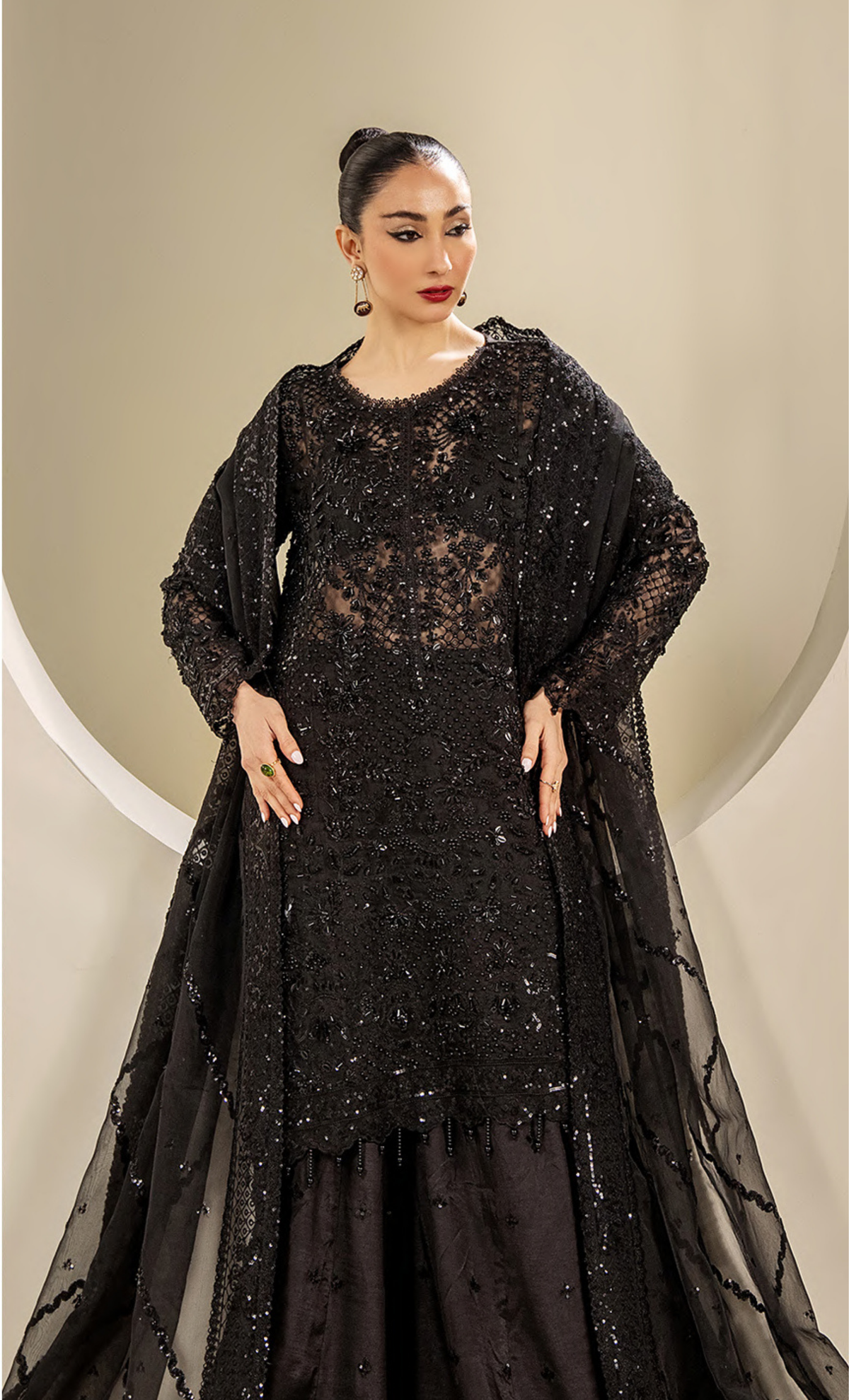 Elegant Black Embroidered Designer Suit with Luxury Handcrafted Detailing