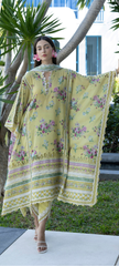 EPN-04A Avocado – Luxury Embroidered Lawn Suit