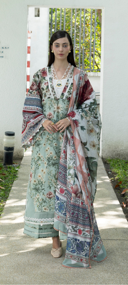 EPN-06B Opaline Garden – Luxury Embroidered Lawn Suit