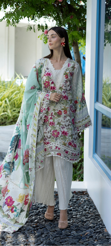 EPN-09B Chantilly – Luxury Embroidered Lawn Suit