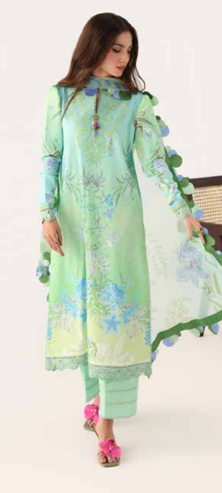 Rosette Unstitched Lawn – Morning Dew RUNSS25061B