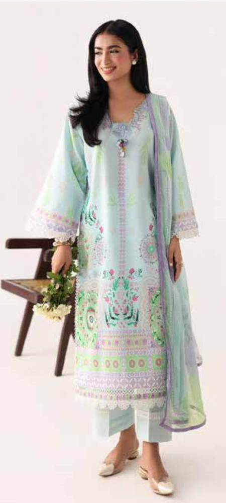 Rosette Unstitched Lawn – Cool Mirag RUNSS25063B