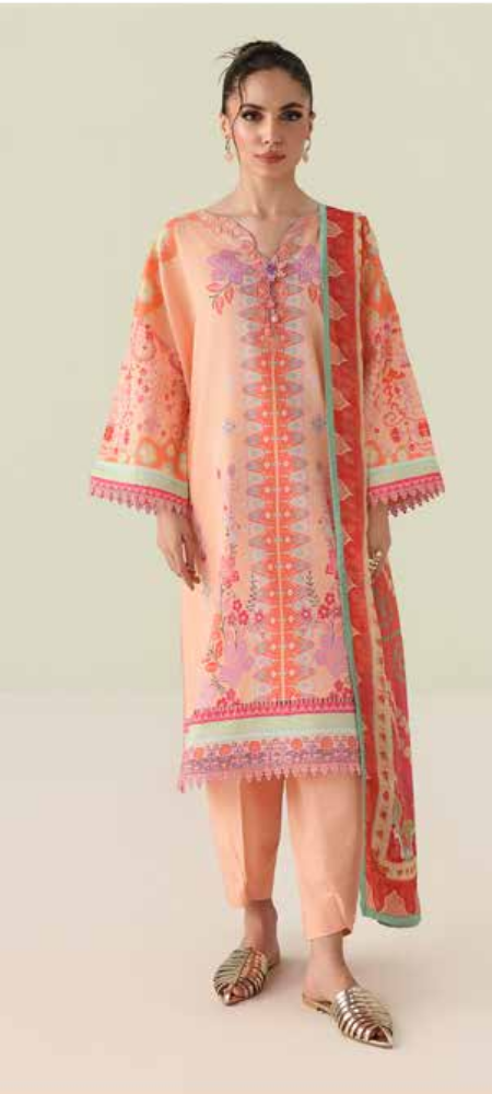 Rosette Unstitched Lawn – Warm Horizon RUNSS25065B