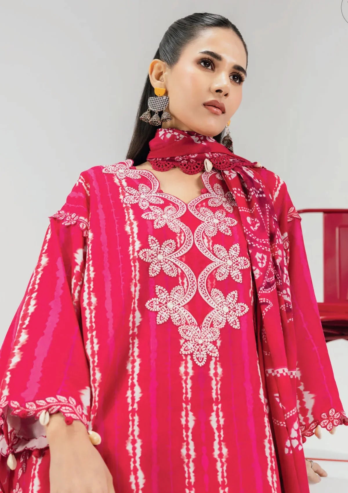 Maria.B. M.Basics 14A – Printed Lawn Suit with Voile Dupatta
