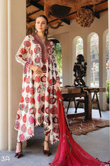 3A – Printed Lawn Shirt with Embroidered Patch & Chiffon Dupatta