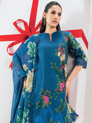 Maria.B. M.Basics 12A – Printed Lawn Suit with Silk Dupatta