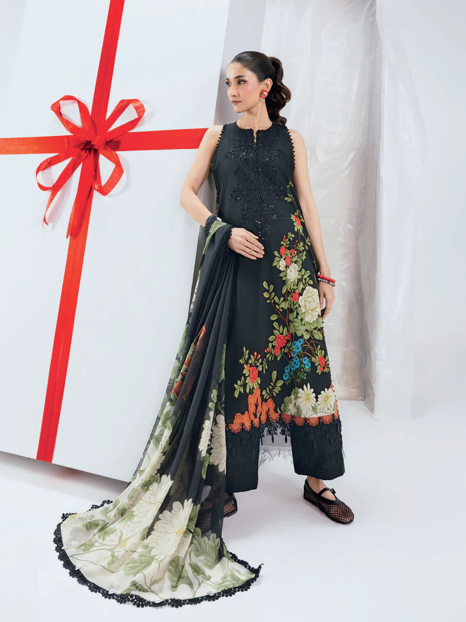 Maria.B. M.Basics 12B – Printed Lawn Suit with Silk Dupatta Short Description