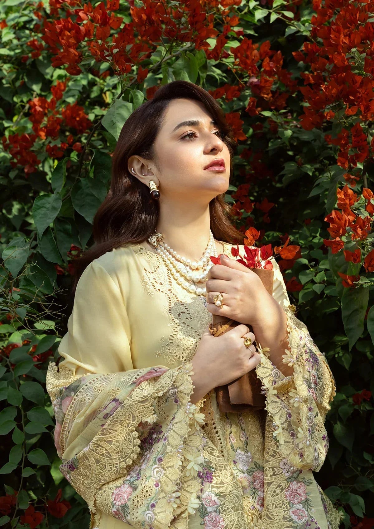 Elaf Premium Embroidered Luxury Lawn 3Pc Suit ELY-05 SOUCI