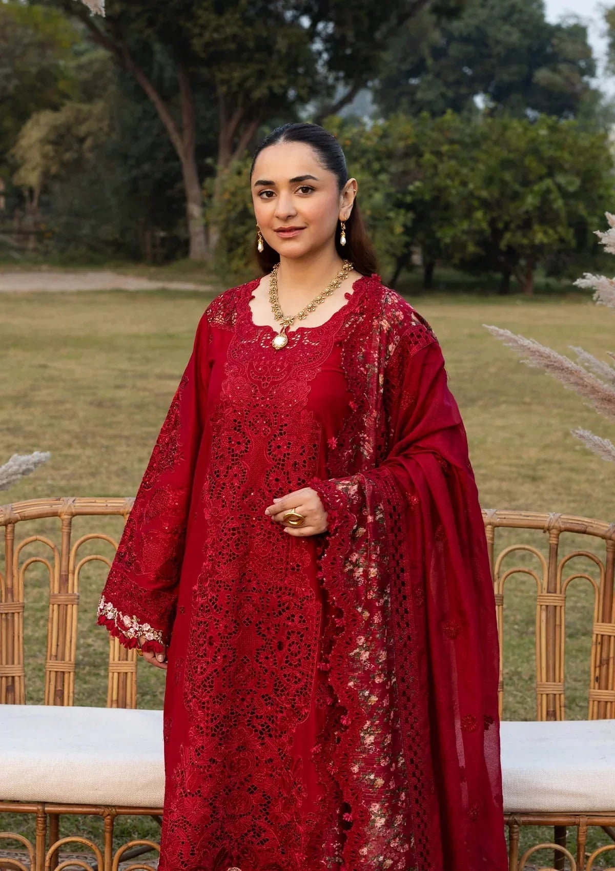 Elaf Premium Embroidered Luxury Lawn 3Pc Suit ELY-10 CHERIE LADY