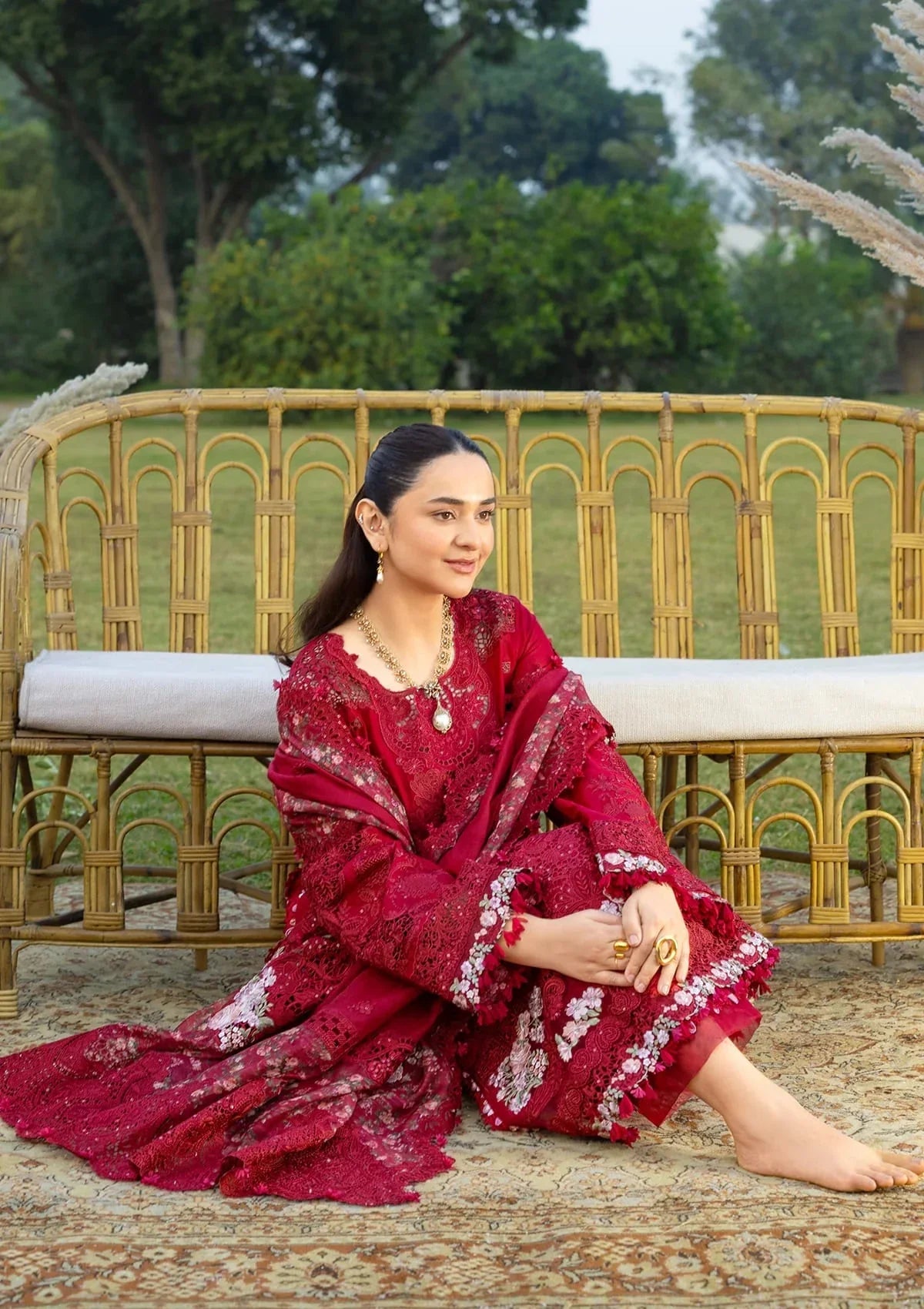 Elaf Premium Embroidered Luxury Lawn 3Pc Suit ELY-10 CHERIE LADY