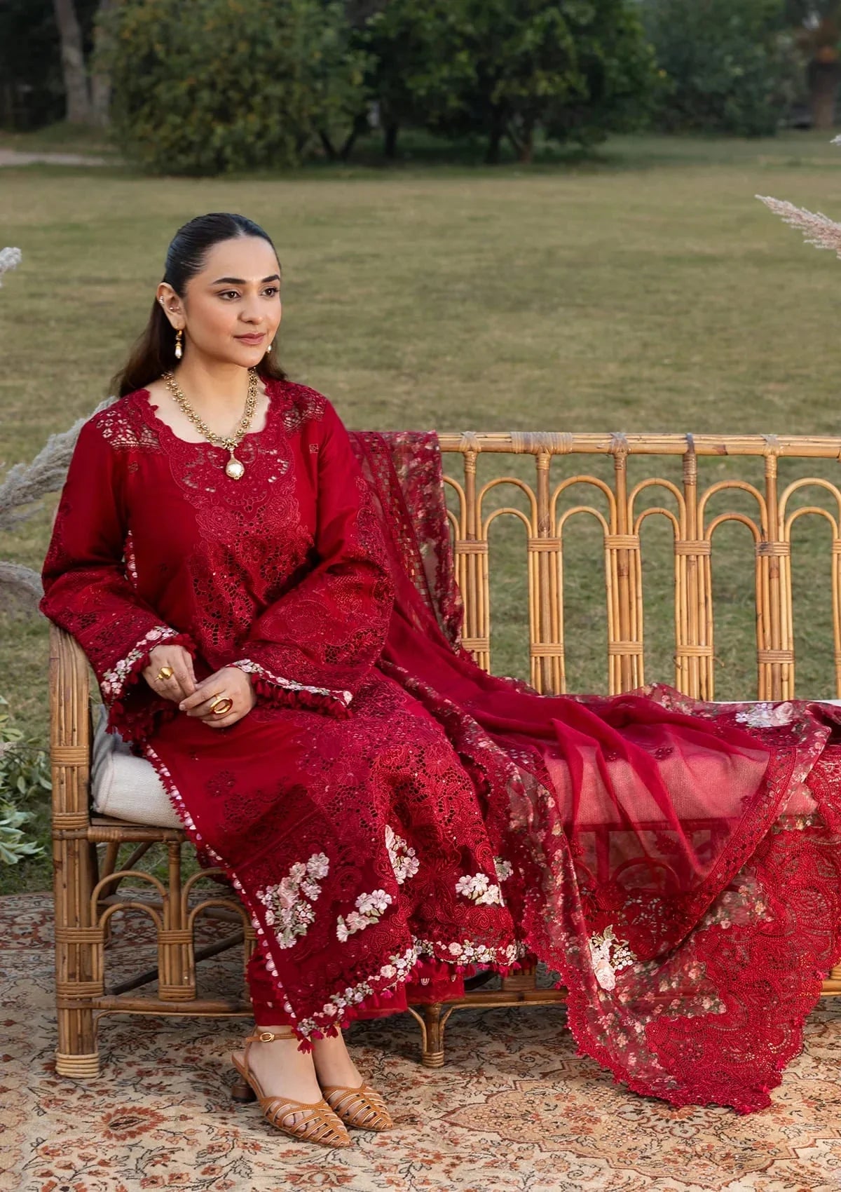 Elaf Premium Embroidered Luxury Lawn 3Pc Suit ELY-10 CHERIE LADY