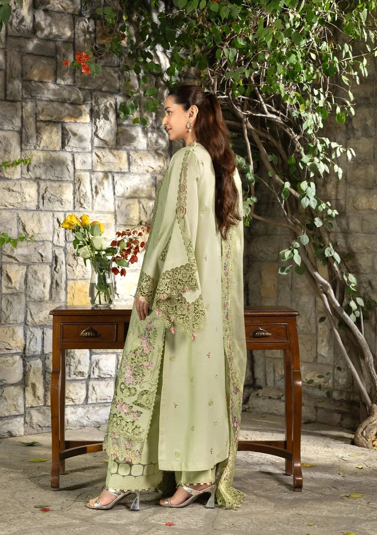 Elaf Premium Embroidered Luxury Lawn 3Pc Suit ELY-11 SPANISH MUSE