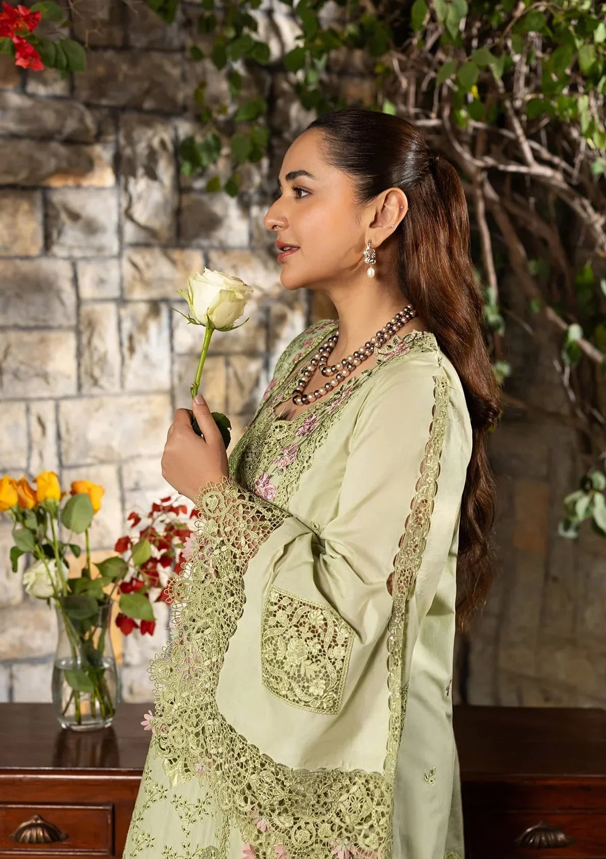 Elaf Premium Embroidered Luxury Lawn 3Pc Suit ELY-11 SPANISH MUSE