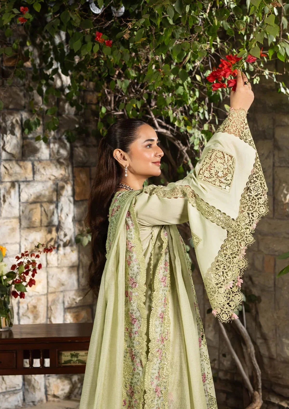 Elaf Premium Embroidered Luxury Lawn 3Pc Suit ELY-11 SPANISH MUSE