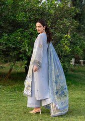 Elaf Premium Embroidered Luxury Lawn 3Pc Suit ELY-12 SKY BLISS
