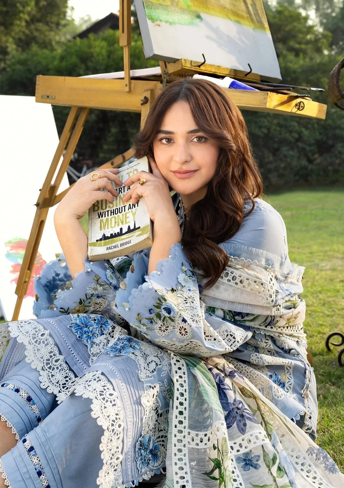 Elaf Premium Embroidered Luxury Lawn 3Pc Suit ELY-01B SERENITY