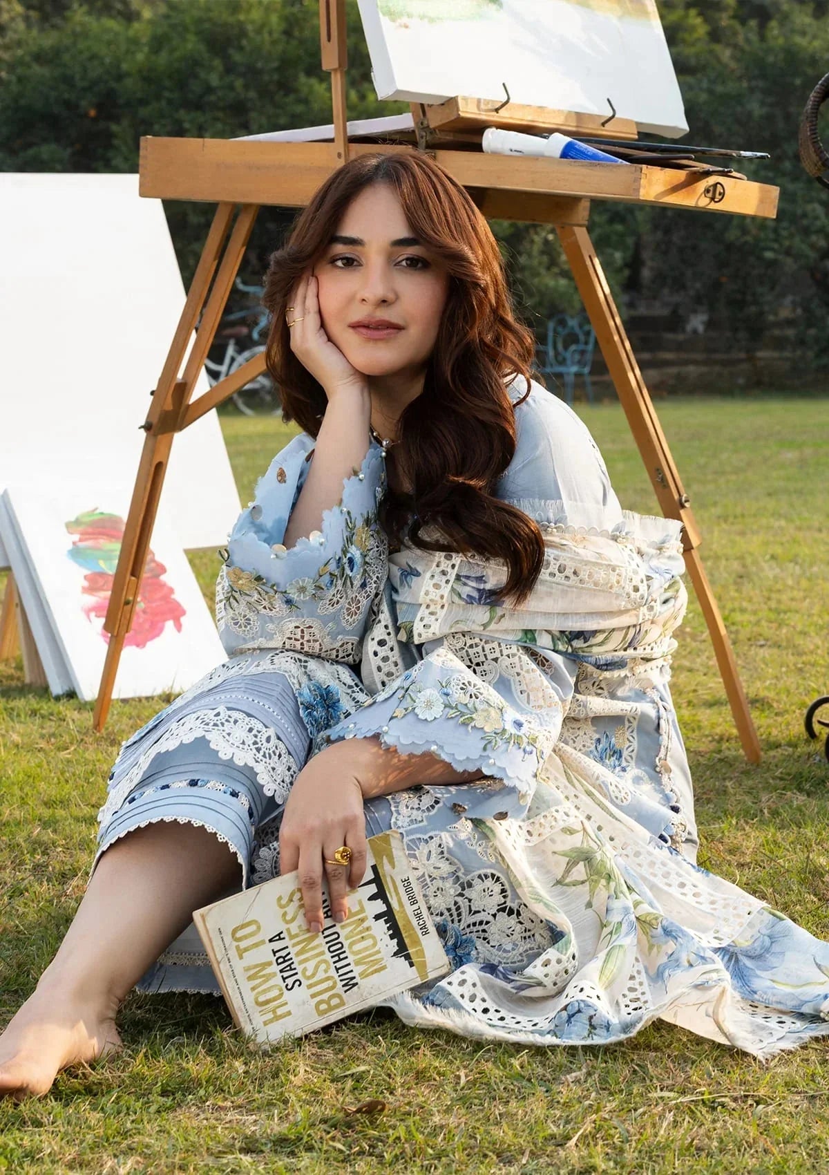 Elaf Premium Embroidered Luxury Lawn 3Pc Suit ELY-01B SERENITY