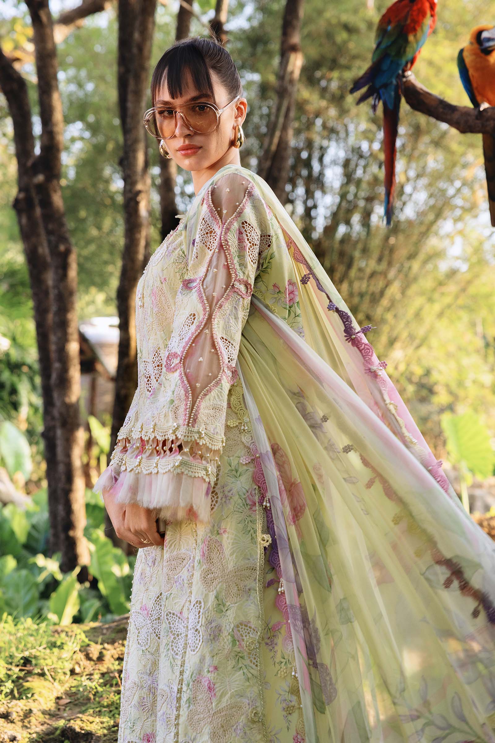 1B – Embroidered Printed Lawn Suit with Chiffon Dupatta
