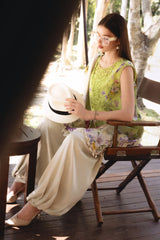 9A Printed Lawn Suit with Embroidered Neckline & Chiffon Dupatta