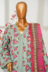 Bin Saeed Stitched 3 Piece Exclusive Emb Lawn Vol-02 Suit-NSM-2821-GREEN