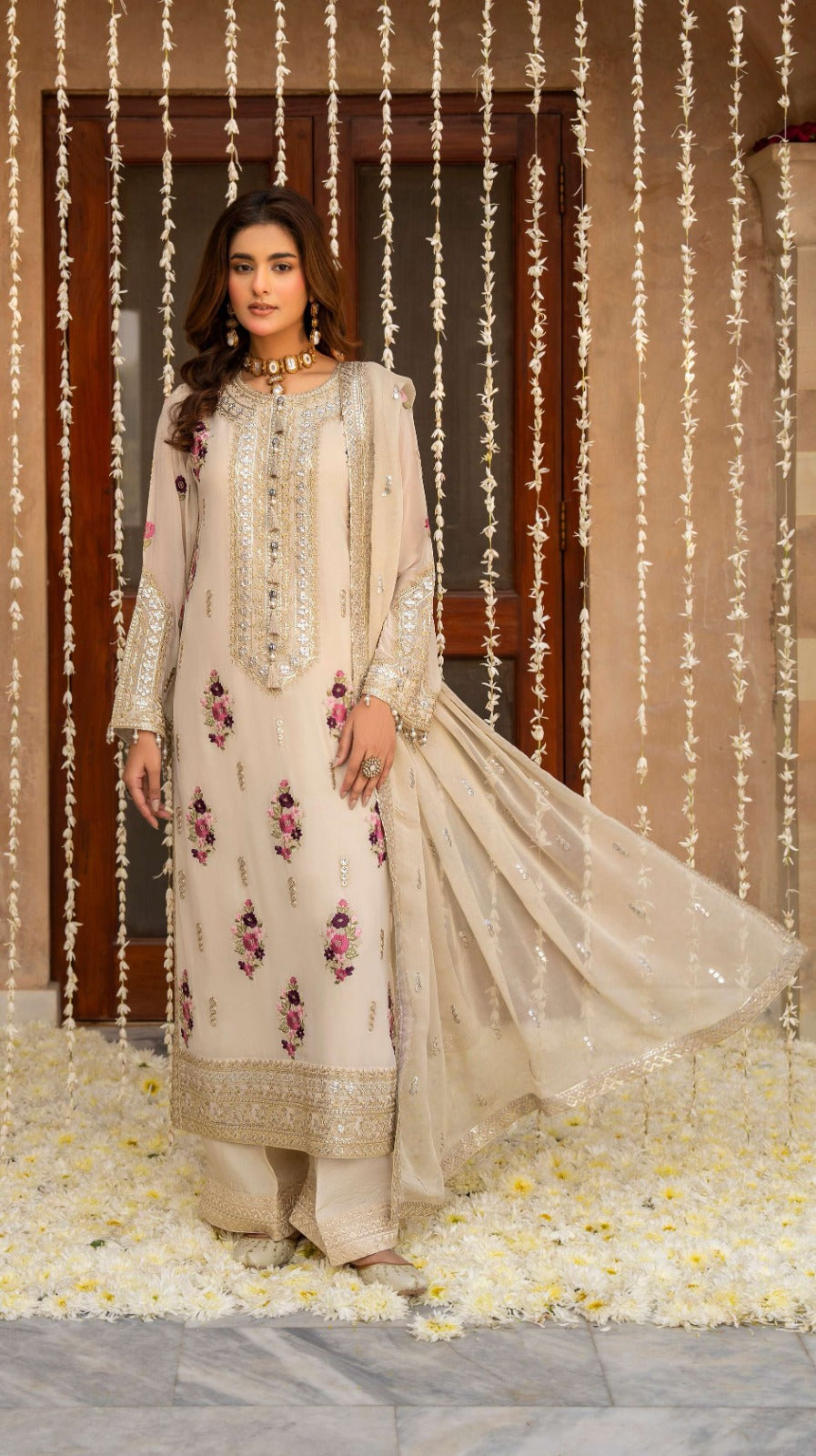 Arezou Pearl – Embroidered Unstitched Festive Suit with Dupatta