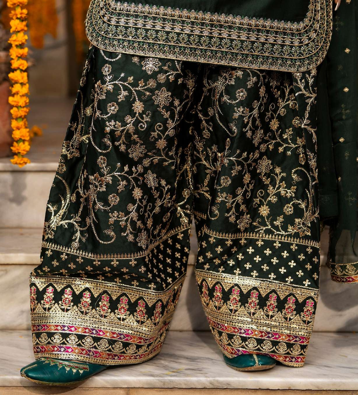 Zeenat Emerald – Embroidered Festive Suit with Dupatta