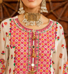 Mehrunisa Ivory – Embroidered Lawn Suit with Chiffon Dupatta