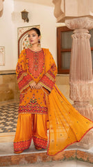Sunara Amber – Embroidered Lawn Suit with Chiffon Dupatta