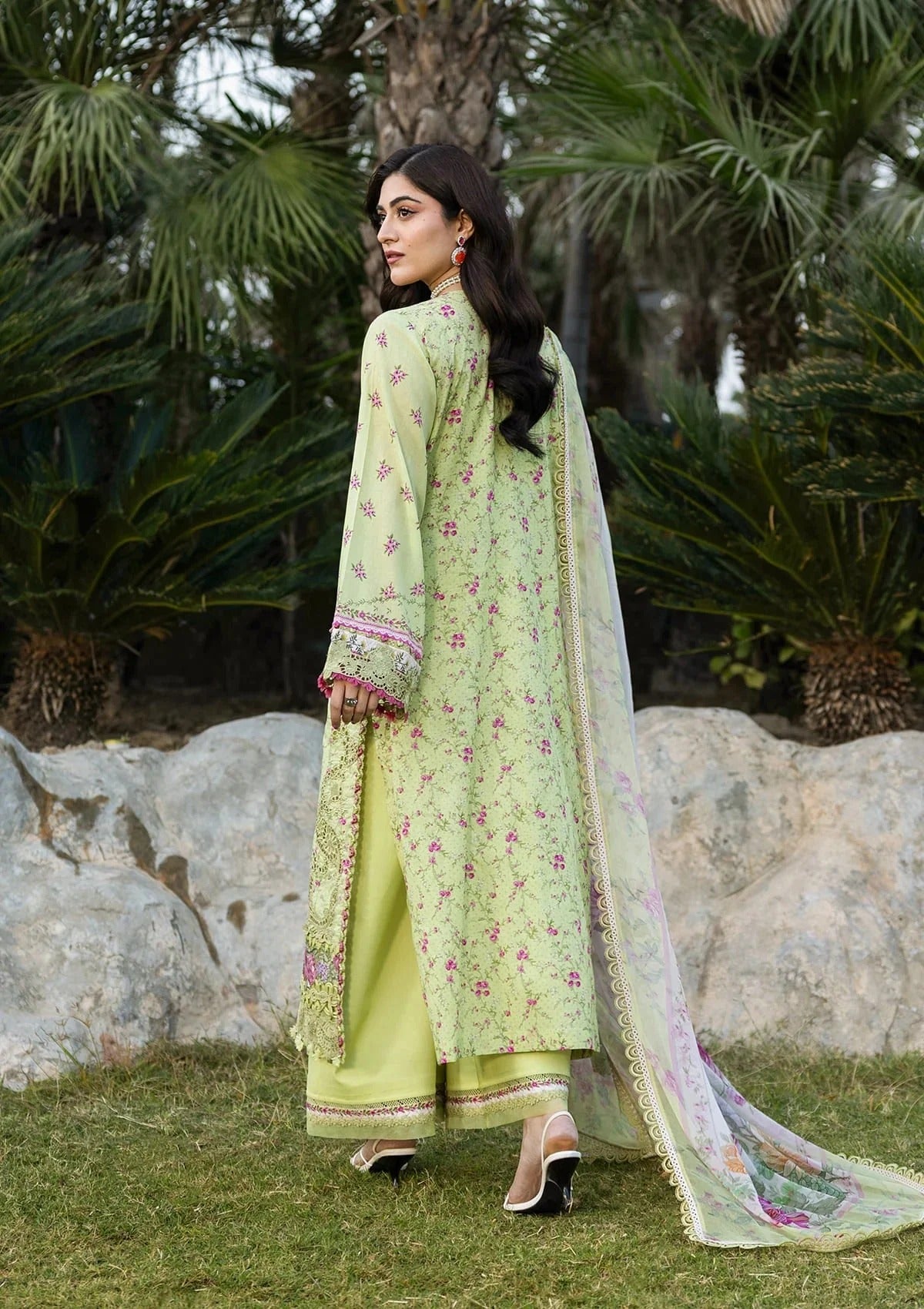 Elaf Premium Print Chikankari Lawn Unstitched 3PC Suit – ERC-2A Hina