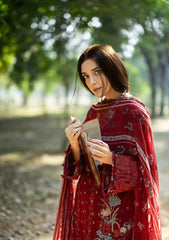 Elaf Premium Print Chikankari Lawn Unstitched 3PC Suit – ERC-1B Marjaan