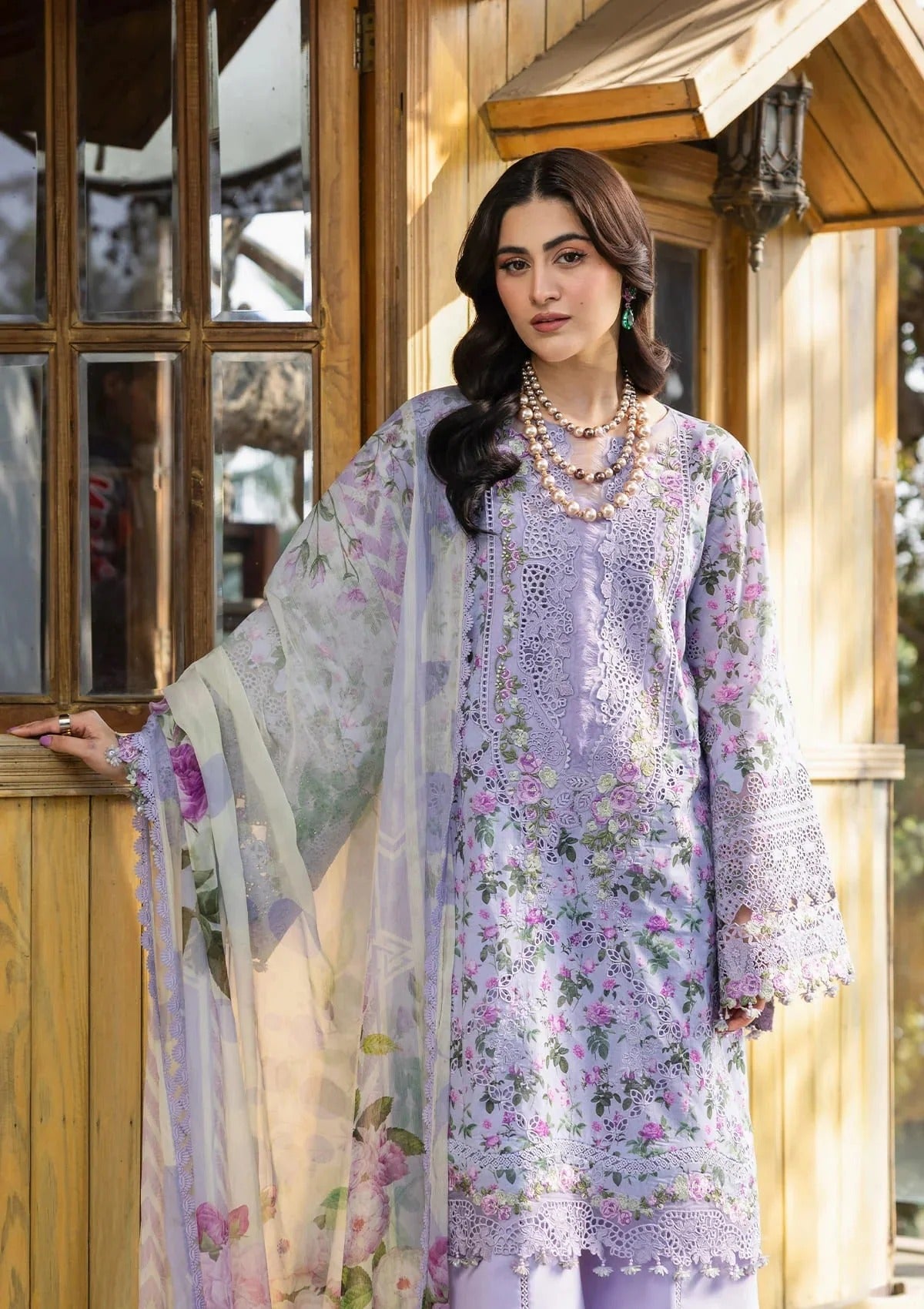 Elaf Premium Print Chikankari Lawn Unstitched 3PC Suit – ERC-6B Iris