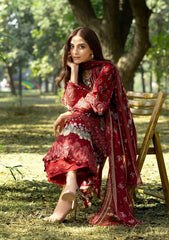 Elaf Premium Print Chikankari Lawn Unstitched 3PC Suit – ERC-1B Marjaan