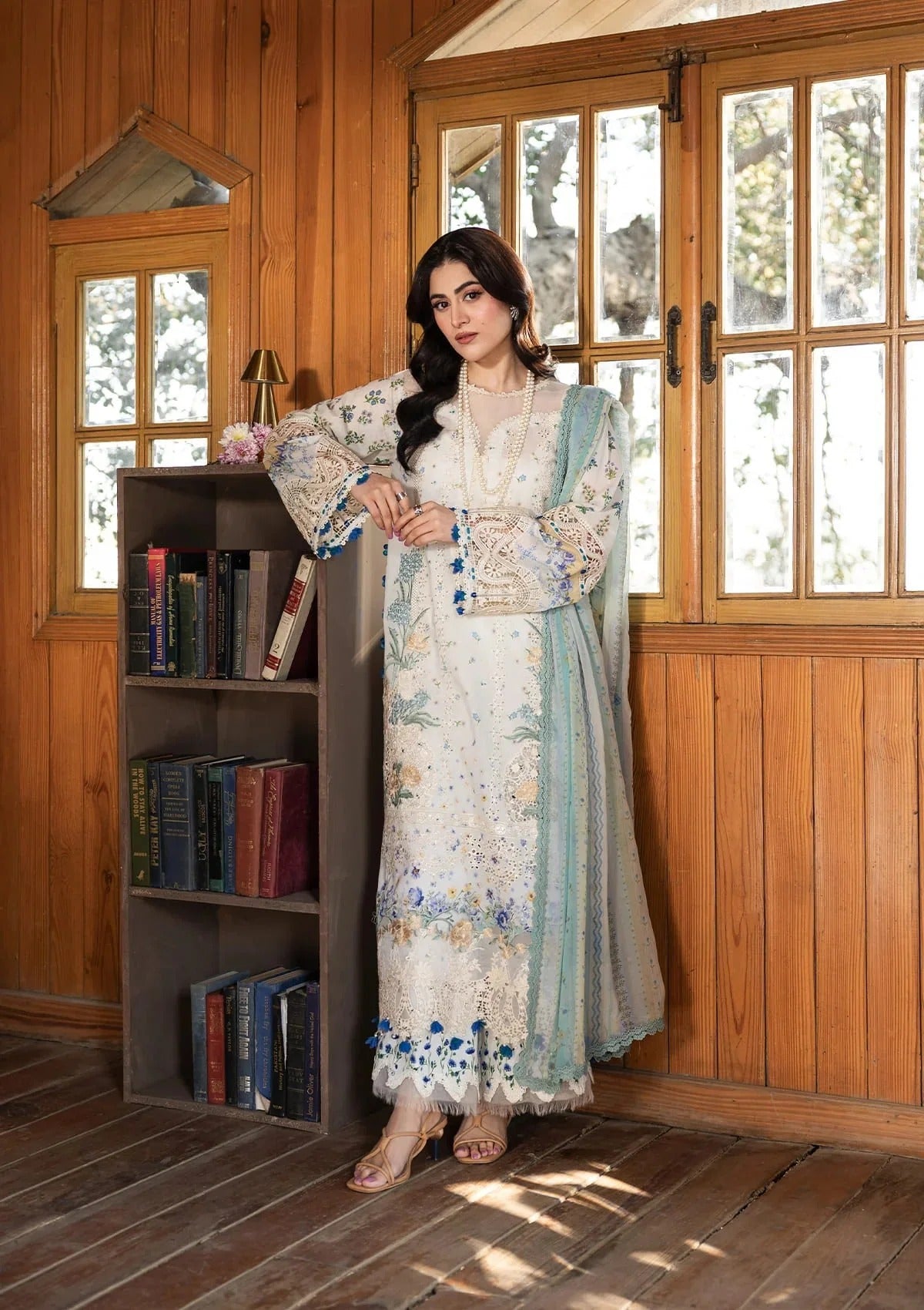 Elaf Premium Print Chikankari Lawn Unstitched 3PC Suit – ERC-1A Sahil