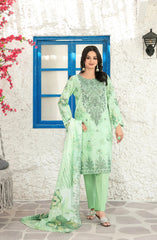 Parizah by MyTaraz  Fabrics Embroidered Lawn Unstitched 3 Piece Suit - D-2727 - TF26PRZ - Sea Green - Summer Collection