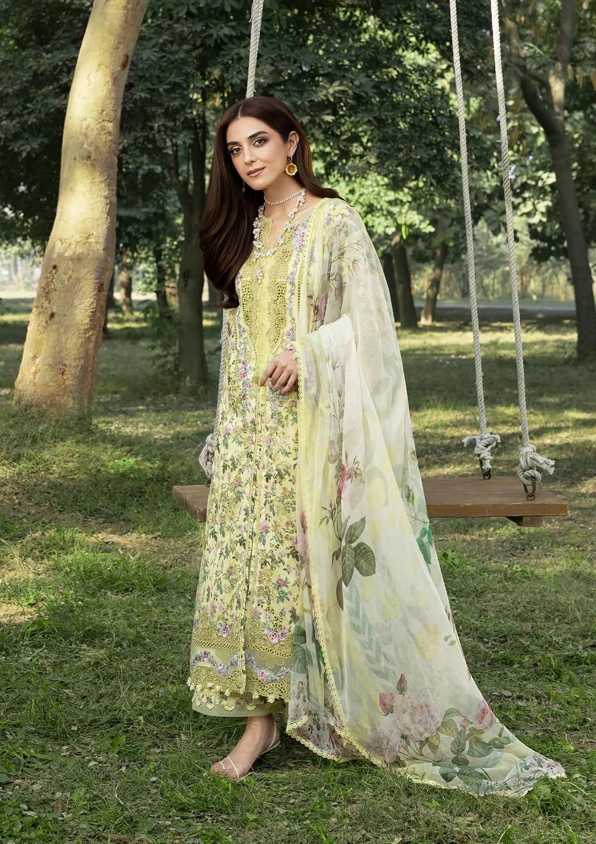 Elaf Premium Print Chikankari Lawn Unstitched 3PC Suit – ERC-6A Eyra