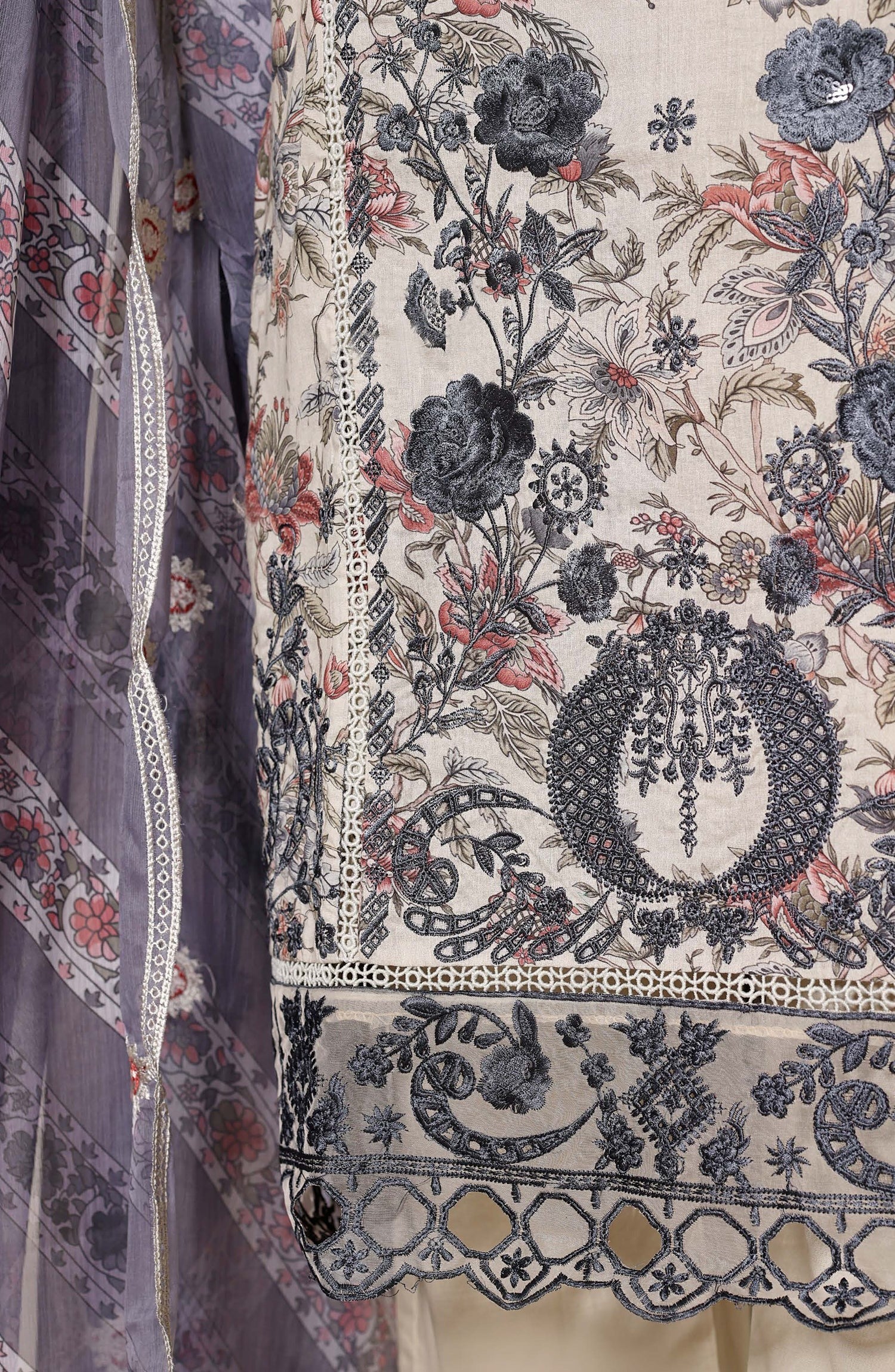 Sadabahar Signature Embroidered Stitched 3 Piece Suit - D-03 - SBD26VOL - Fawn - Festive Collection