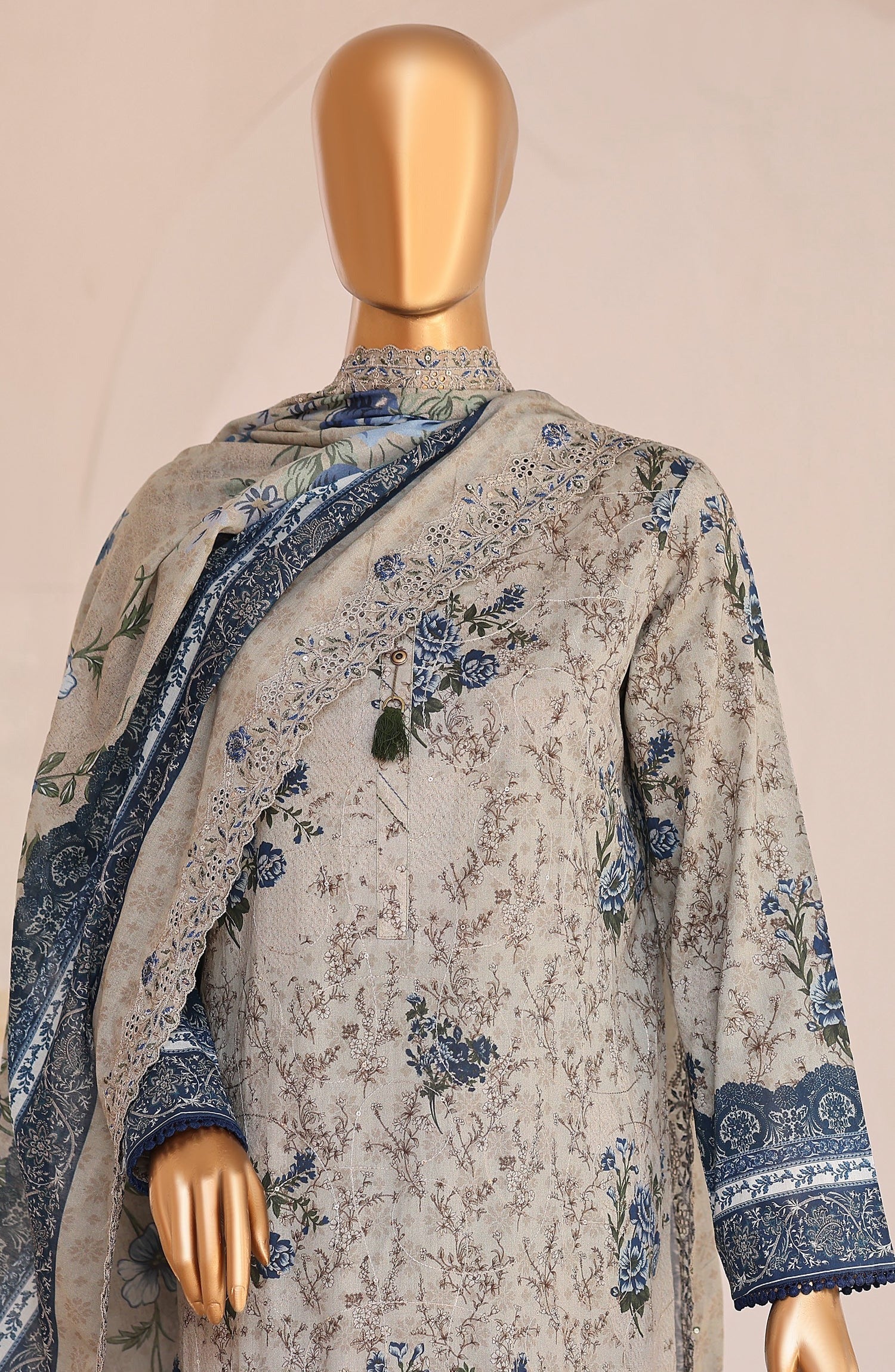 Sadabahar Luxury Lawn Printed 3 Piece Stitched Suit D-1